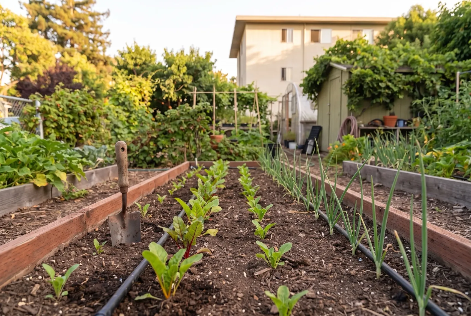 Farm beds in full growth